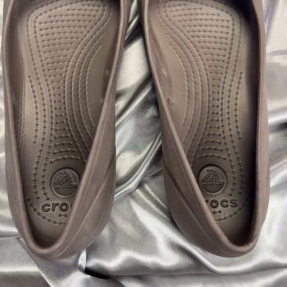 Crocs Ballet Flats Women's 7 Tortoise Cap Toe Casual Slip On Brown Spring Shoes - Picture 15 of 16